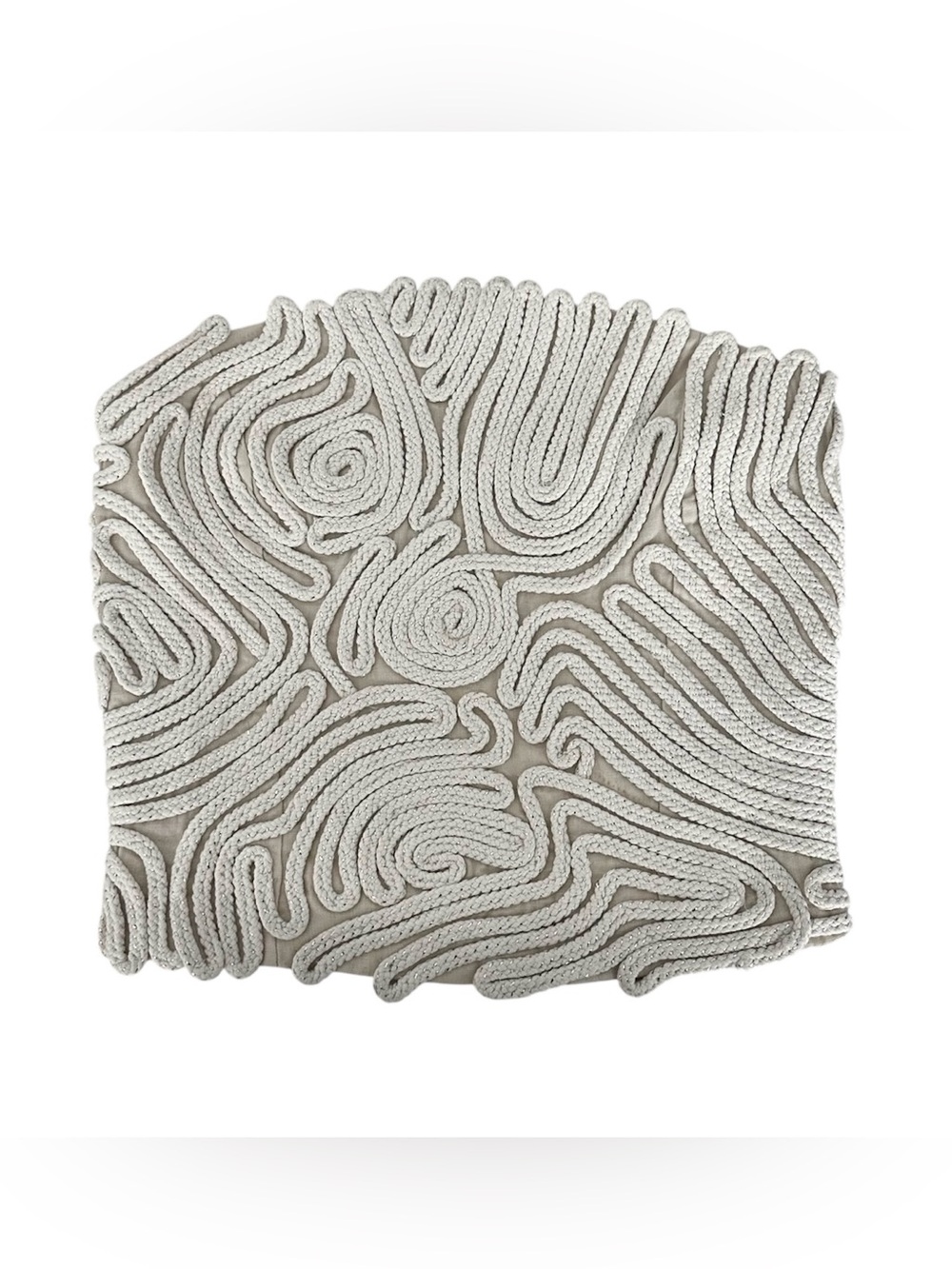 & Other Stories Cream Sculptural Bandeau Linen Rope Swirl Top